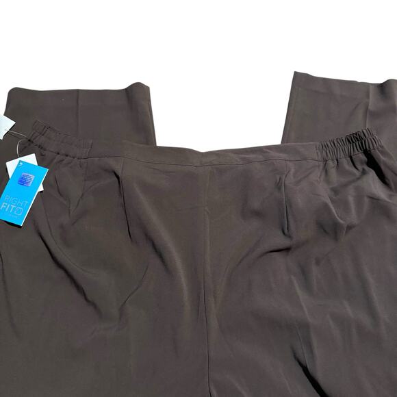 Maggie Barnes Right Fit Chocolate Brown Stretch Dress Pants, Plus Size 32W, NWT - Picture 3 of 6